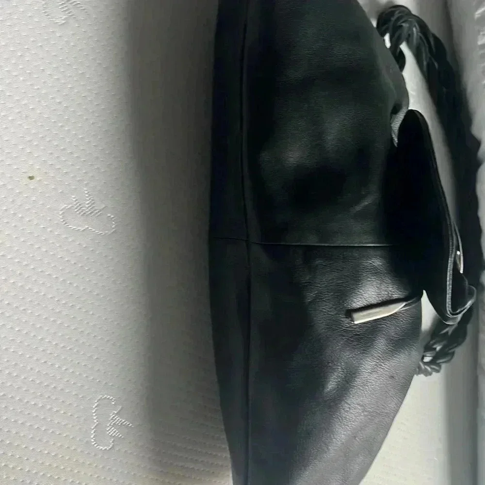 RENATO ANGI Venezia Black Genuine Leather Shoulder Bag Hobo